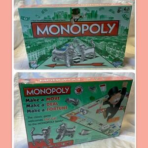 NWOT Monopoly Board Game Cat Dog Tokens HASBRO 2014